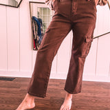 Espresso Crop Straight Cargo | High Rise
