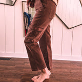 Espresso Crop Straight Cargo | High Rise