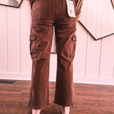 Espresso Crop Straight Cargo | High Rise