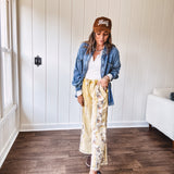 White Lace Trim Contrast Stitch Long Sleeve