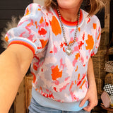Powder Blue Mix Retro Bubbles Sweater