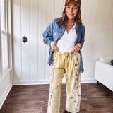 White Lace Trim Contrast Stitch Long Sleeve