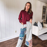 Sage Sun OOAK Kantha Patch Pant