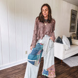 Sage Sun OOAK Kantha Patch Pant