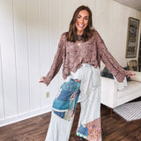 Chocolate Boho Crochet Knit Top