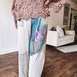 Sage Sun OOAK Kantha Patch Pant