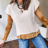 MUSTARD VELVET PAISLEY TOP