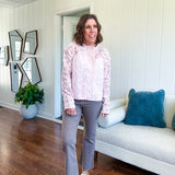Stretchy, lightweight dark taupe kick flare jeans.