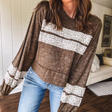 In The Lines Olive Floral Patch Pullover