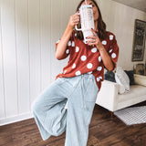 Washed Terry Knit Wide Pant | Faded Teal