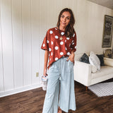 Washed Terry Knit Wide Pant | Faded Teal