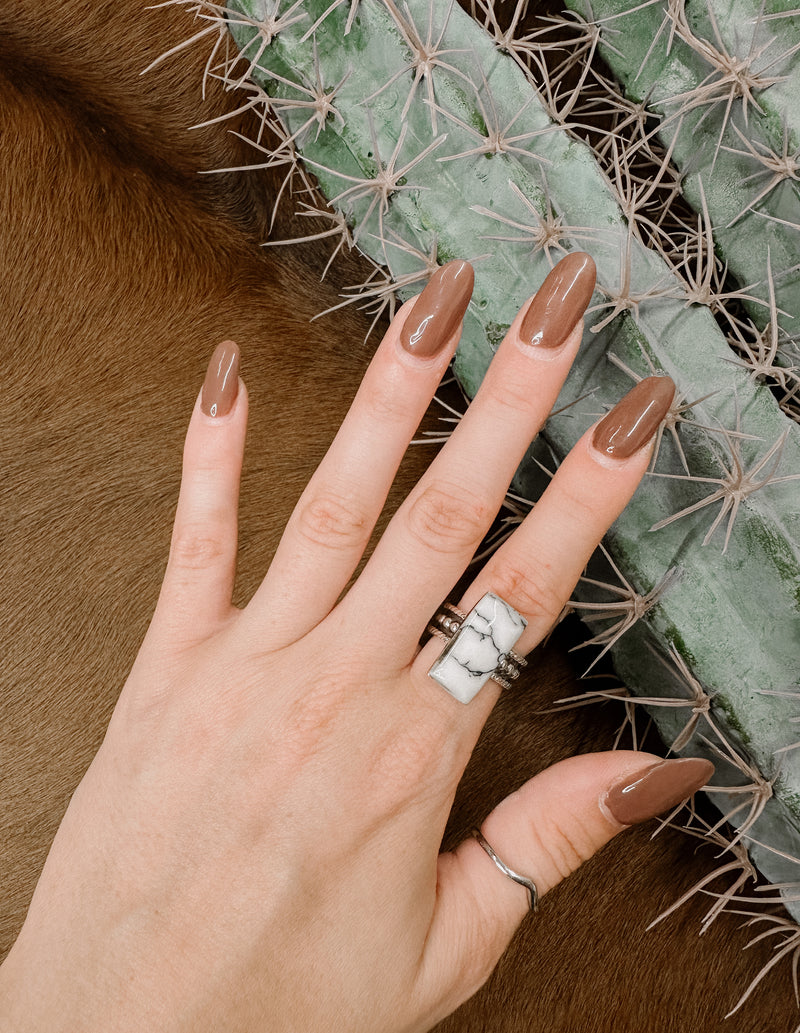 Rope + Dot Ring with Howlite Bar