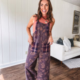 Brown Multi Free Spirit Twill Overalls