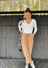 Tan Corduroy Jogger Pants