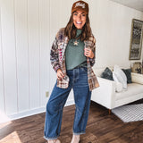 Dark Wash Crop Barrel Denim