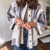 Washed Black Half Sleeve Vintage Garden Oversize Shacket