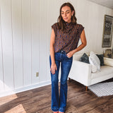 Jesting Dark Wash Flare | Mid Rise