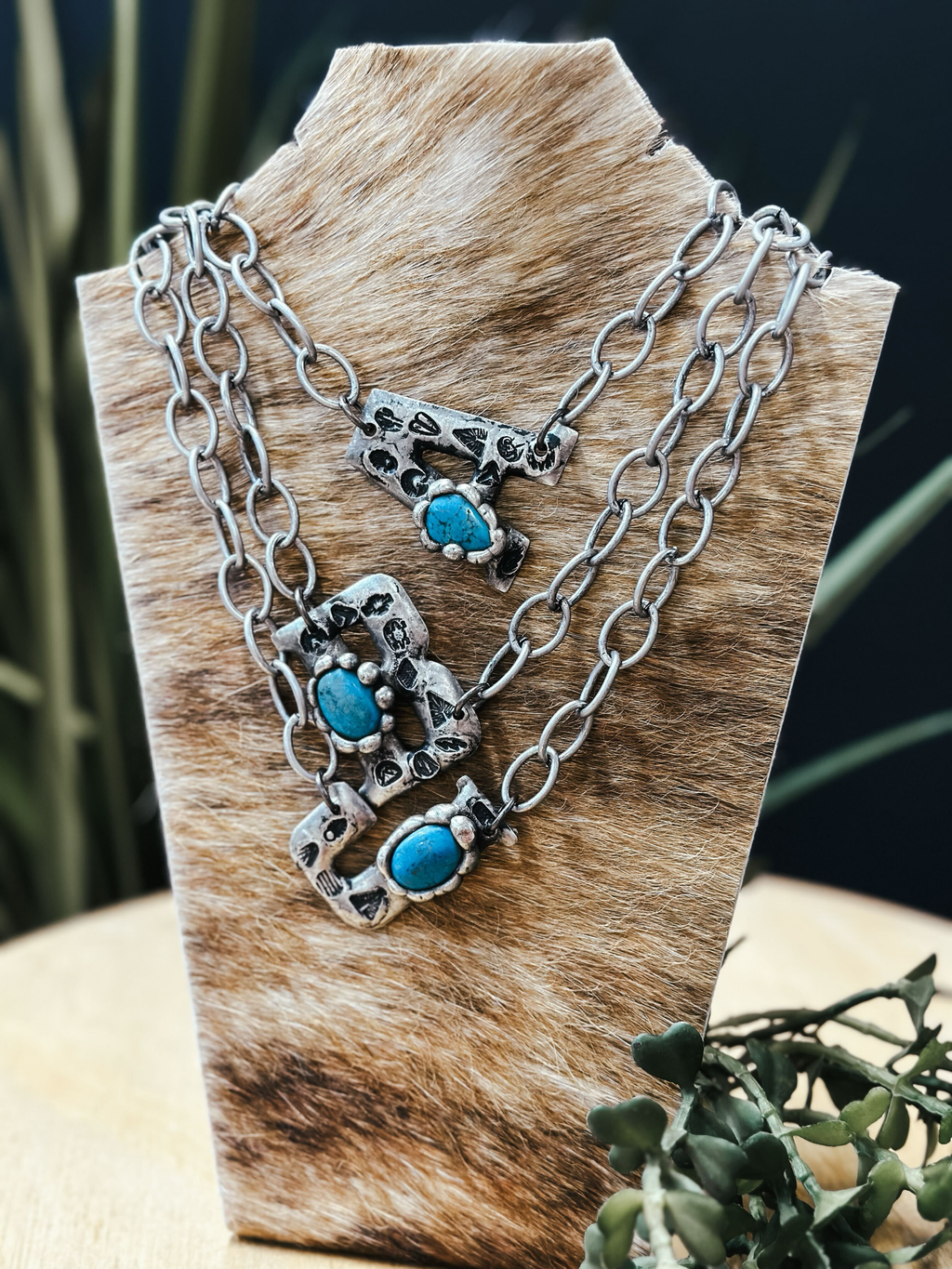 Western Initial Turq Necklace | 18"