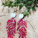 Hot Pink Palm Acrylic Drop