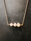 Gold Metal Wire Wrapped Freshwater Pearl Necklace