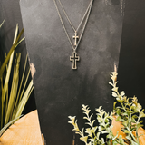 Gold Metal Double Layered Cross