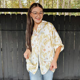 Mojave Desert Oversized Button Front Blouse