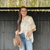 Mojave Desert Oversized Button Front Blouse