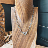 Silver Pave Lock Closure Necklace
