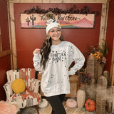 Bonfire Babe Bleached White Crew