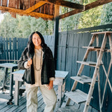 Black Washed Denim Studded Shacket