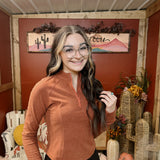 Rib Brush Mock Neckline L/S 1/4 Zip