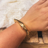 To a Point Gold Wave Bangle