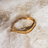 To a Point Gold Wave Bangle