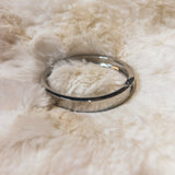 Subtle Silver Hammered Hinge Bangle