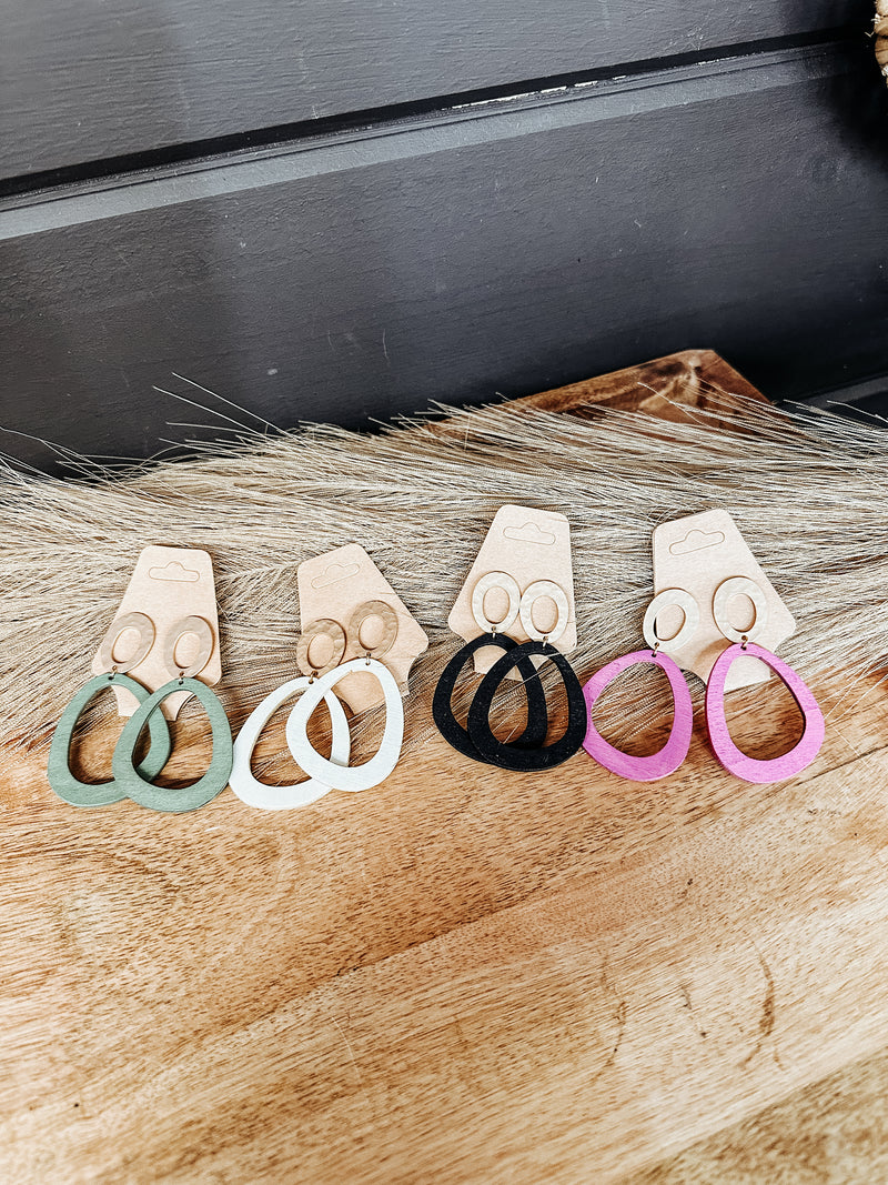 Abstract Oblong Cutout Drop Earring
