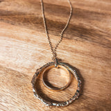 Gilda Round Hammered Long Necklace
