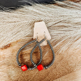 Red XL Faux Teardrop Earring