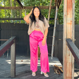 Fuchsia Satin Slack