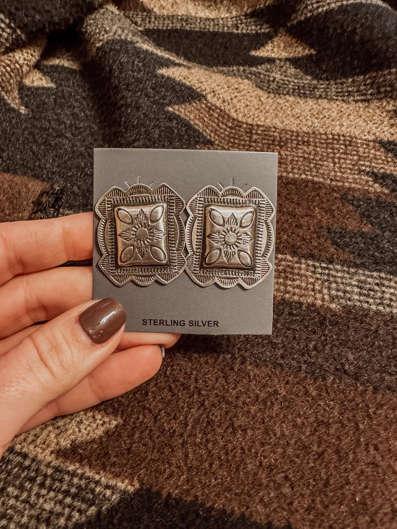 Vintage Concho Post Earrings
