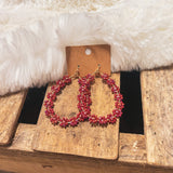 Rosey Red Flower Teardrop Earring