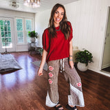 Linen Like Dolman Elastic Edge Blouse