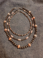 8mm Pink Conch + Sterling Silver Pearl Necklace | 20"