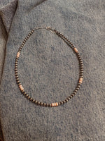 4mm Sterling Silver Pink Conch Choker Necklace | 14"