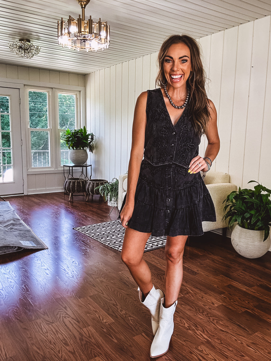 Ash Black Embroidered Vest