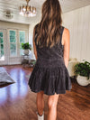 Ash Black Embroidered Flutter Skirt