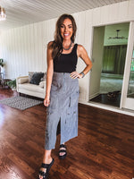 Washed Emerald Cargo Skirt