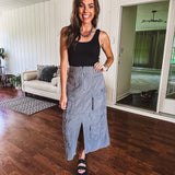 Washed Emerald Cargo Skirt