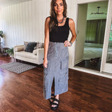 Washed Emerald Cargo Skirt