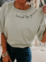 Saved By Grace | Sage Graphic Tee