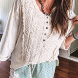 Cream Pintuck Bib Top